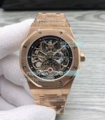 Swiss Replica Audemars Piguet Royal Oak Extra-thin Skeleton Watch Rose Gold